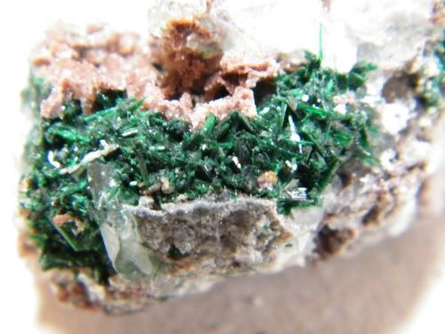 Brochantite and Cerussite<br />Tsumeb Mine, Tsumeb, Otjikoto Region, Namibia<br />48mm x 33mm x 38mm<br /> (Author: Heimo Hellwig)