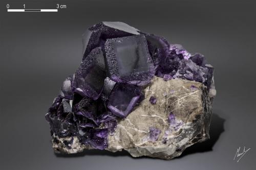 Fluorite<br />Josefa-Veneros vein, 75 level, Coroña de Arriba-La Collada, La Collada mining area, Siero, Comarca Oviedo, Principality of Asturias (Asturias), Spain<br />102 x 95 mm<br /> (Author: Manuel Mesa)