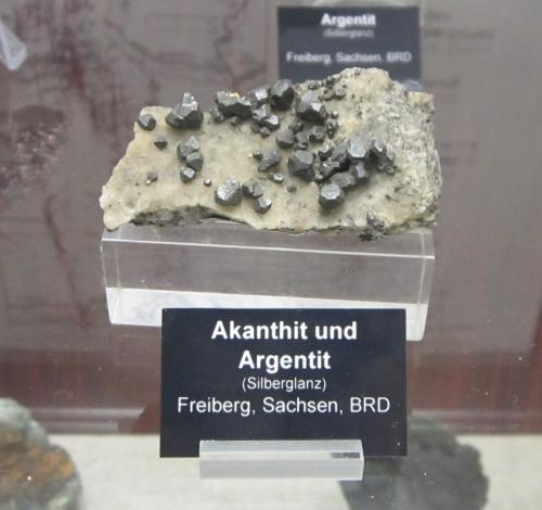 Acanthite<br />Freiberg District, Erzgebirgskreis, Saxony/Sachsen, Germany<br />Specimen size ~ 6 cm<br /> (Author: Tobi)