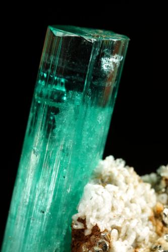 Beryl (variety emerald), Albite (variety cleavelandite), Pyrite<br />Chivor mining district, Palo Arañado Mine, Municipio Chivor, Eastern Emerald Belt, Boyacá Department, Colombia<br />crystal=45mm<br /> (Author: Fiebre Verde)