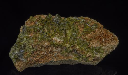 Epidote<br />Sobotín, umperk, Olomouc Region, Moravia, Czech Republic<br />5.0 x 2.5 cm<br /> (Author: am mizunaka)