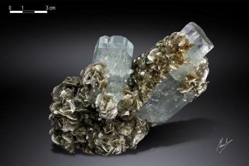 Beryl (variety aquamarine)<br />Nagar, Hunza Valley, Nagar District, Gilgit-Baltistan (Northern Areas), Pakistan<br />143 X 91 mm<br /> (Author: Manuel Mesa)