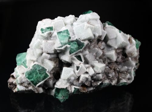 Fluorite, Quartz<br />Rogerley Mine, Frosterley, Weardale, North Pennines Orefield, County Durham, England / United Kingdom<br />152mm x 68mm x 85mm<br /> (Author: Don Lum)