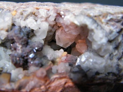 Cuprite and Calcite<br />Tsumeb Mine, Tsumeb, Otjikoto Region, Namibia<br />123mm x 76mm x 71mm<br /> (Author: Heimo Hellwig)