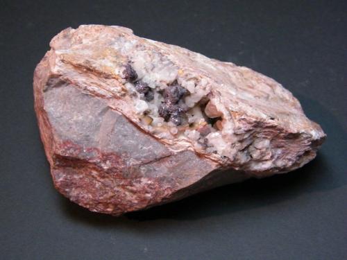 Cuprite and Calcite<br />Tsumeb Mine, Tsumeb, Otjikoto Region, Namibia<br />123mm x 76mm x 71mm<br /> (Author: Heimo Hellwig)
