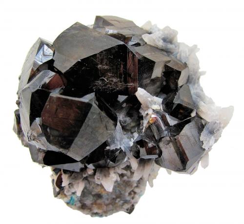 Cassiterite, Quartz<br />Viloco Mine, Loayza Province, La Paz Department, Bolivia<br />98 mm x 90 mm x 72 mm. Main cassiterite crystal: 40 mm wide<br /> (Author: Carles Millan)