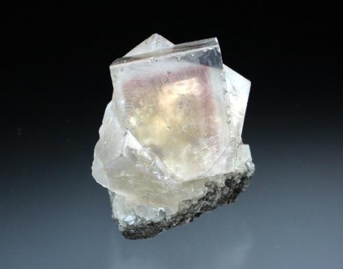 Fluorite<br />Stanhopeburn Mine, Crawleyside, Weardale, North Pennines Orefield, County Durham, England / United Kingdom<br />4x4x3 cm overall<br /> (Author: Jesse Fisher)