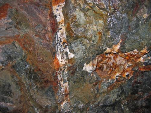 Sphalerite<br />South Crofty Mine, Northern Branch lode, Pool, Camborne - Redruth - Saint Day District, Cornwall, England / United Kingdom<br />fov 2m<br /> (Author: markbeckett)