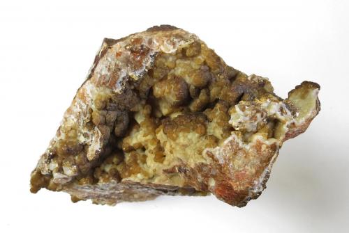 Siderite on Quartz (variety chalcedony)<br />Cantera Penlee, Mousehole, Municipio Penzance, Cornwall, Inglaterra / Reino Unido<br />6x5 cm<br /> (Author: markbeckett)