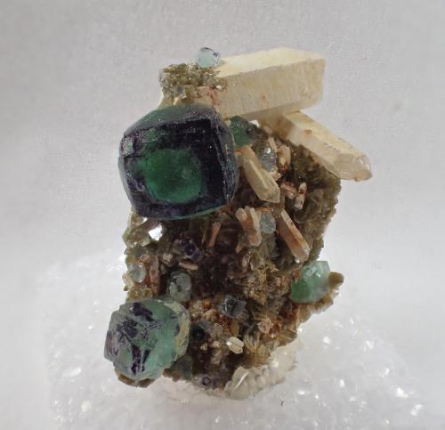 Fluorite, Quartz<br />Karibib District, Erongo Region, Namibia<br />26 mm x 22 x 11 mm<br /> (Author: Don Lum)