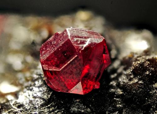 Cinnabar<br />Las Cuevas Mine, Almadén, Comarca Valle de Alcudia, Ciudad Real, Castilla-La Mancha, Spain<br />FOV 3mm<br /> (Author: Carlos Pareja)