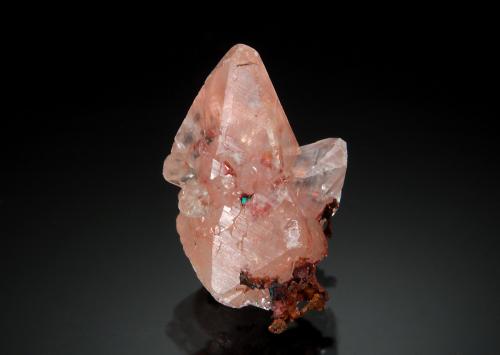 Calcite with included Copper<br />Quincy Mine, Hancock, Houghton County, Michigan, USA<br />1.3 x 2.2 cm<br /> (Author: Michael Shaw)