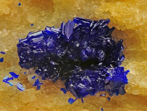 Azurite<br />Mina La Encontrada, Los Tejares, Ítrabo-Molvízar, Comarca Costa Granadina, Granada, Andalucía, España<br />FOV 3mm<br /> (Author: Carlos Pareja)