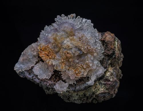 Quartz (variety amethyst), Quartz (variety chalcedony), Opal-AN<br />Mina Candelaria, Moctezuma, Municipio Moctezuma, Sonora, México<br />7.0 x 5.7 cm<br /> (Author: am mizunaka)