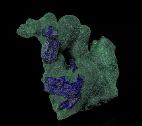 Malachite, Azurite<br />Milpillas Mine, Cuitaca, Municipio Santa Cruz, Sonora, Mexico<br />6.4 x 6.7 cm<br /> (Author: am mizunaka)