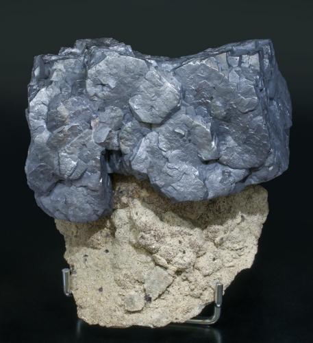 Galena on Calcite-Siderite and Fluorite<br />Blackdene Mine, Ireshopeburn, Weardale, North Pennines Orefield, County Durham, England / United Kingdom<br />15 x 14 x 8.7 cm<br /> (Author: Jordi Fabre)