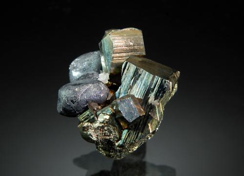 Pyrite with galena<br />Carhuacayan Mine, Carhuacayan District, Carhuacayan Province, Junín Department, Peru<br />2.0 x 2.3 cm<br /> (Author: crosstimber)