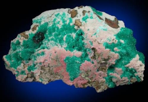 Dioptase<br />Ray Mines, Scott Mountain area, Mineral Creek District, Dripping Spring Mountains, Pinal County, Arizona, USA<br />7.5 cm<br /> (Author: Nunzio)
