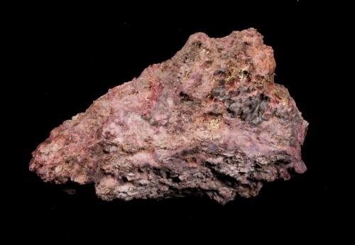 Gold (variety electrum), Erythrite, Quartz<br />Bou Azzer mining district, Drâa-Tafilalet Region, Morocco<br />77 mm x 43 mm x 27 mm<br /> (Author: Don Lum)