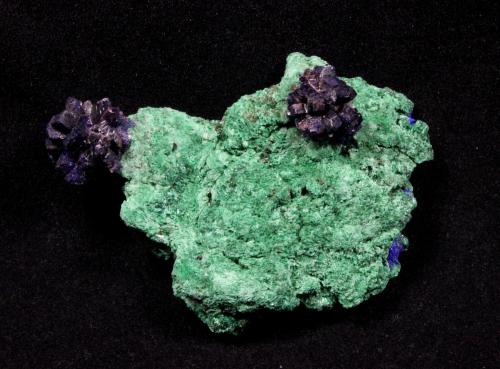 Azurite, Malachite<br />Bou Bekker, Touissit District, Jerada Province, Oriental Region, Morocco<br />82 mm x 58 mm x 23 mm<br /> (Author: Don Lum)