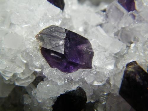 Quartz (variety amethyst) and Calcite<br />Brandberg area, Erongo Region, Namibia<br />148mm x 117mm x 80mm<br /> (Author: Heimo Hellwig)