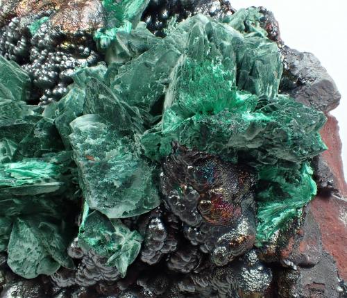 Malachite after Azurite, Goethite<br />Milpillas Mine, Cuitaca, Municipio Santa Cruz, Sonora, Mexico<br />15 cm x 12 cm x 9 cm<br /> (Author: Don Lum)