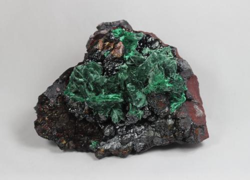 Malachite after Azurite, Goethite<br />Milpillas Mine, Cuitaca, Municipio Santa Cruz, Sonora, Mexico<br />15 cm x 12 cm x 9 cm<br /> (Author: Don Lum)