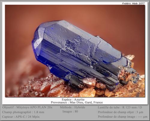 Azurite<br />Mas Dieu, Mercoirol, Alès, Gard, Occitanie, France<br />fov 1.8 mm<br /> (Author: ploum)