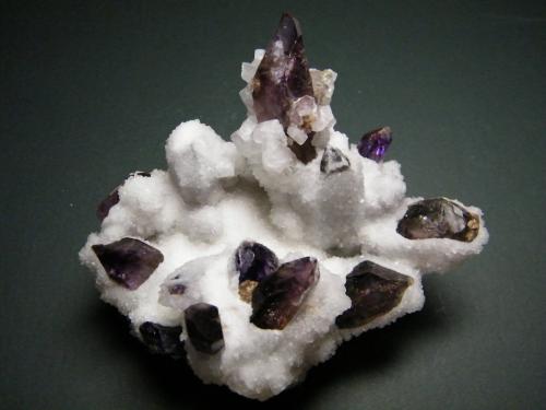 Quartz (variety amethyst) and Calcite<br />Zona Brandberg, Región Erongo, Namibia<br />127mm x 116mm x 104mm<br /> (Author: Heimo Hellwig)