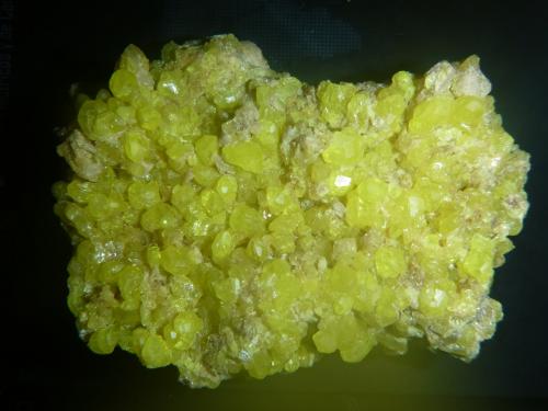 Sulphur<br />El Desierto Mine, San Pablo de Napa, Daniel Campos Province, Potosí Department, Bolivia<br />94 mm x 65 mm x 48 mm<br /> (Author: franjungle)