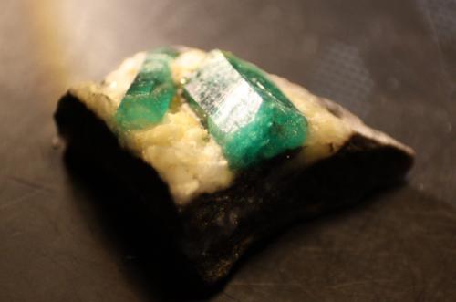 Beryl (variety emerald)<br />Muzo mining district, Western Emerald Belt, Boyacá Department, Colombia<br />34mm x 32mm x 14mm<br /> (Author: franjungle)
