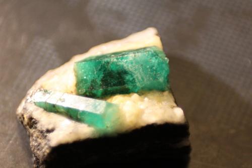 Beryl (variety emerald)<br />Muzo mining district, Western Emerald Belt, Boyacá Department, Colombia<br />34mm x 32mm x 14mm<br /> (Author: franjungle)