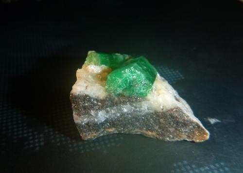 Beryl (variety emerald)<br />Muzo mining district, Western Emerald Belt, Boyacá Department, Colombia<br />34mm x 32mm x 14mm<br /> (Author: franjungle)