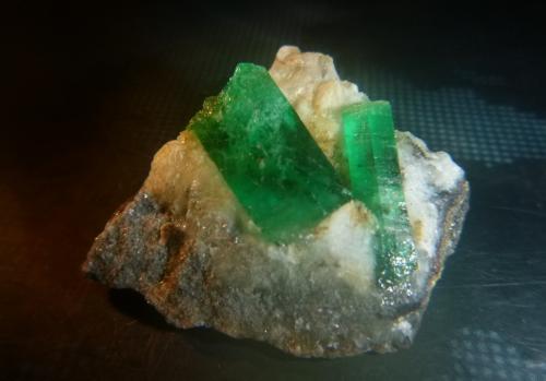 Beryl (variety emerald)<br />Muzo mining district, Western Emerald Belt, Boyacá Department, Colombia<br />34mm x 32mm x 14mm<br /> (Author: franjungle)