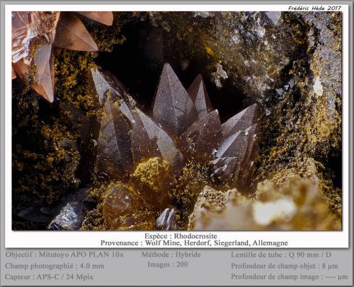 Rhodocrosite<br />Wolf Mine, Herdorf, Siegerland, Rhineland-Palatinate/Rheinland-Pfalz, Germany<br />fov 4.0 mm<br /> (Author: ploum)