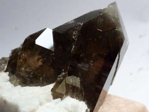 Cuarzo (variedad ahumado), Microclina y Albita<br />Pedrera Mas Sever, Massabè (Mas Ceber), Sils, Comarca La Selva, Gerona / Girona, Cataluña / Catalunya, España<br />Medida: 6 x 5,3 x 3 cm<br /> (Autor: Sergio Pequeño)