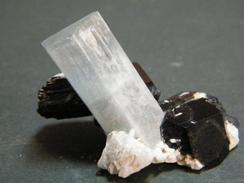 Beryl (variety Aquamarine) and Schorl<br />Erongo Mountain, Usakos, Erongo Region, Namibia<br />44mm x 32mm x 20mm<br /> (Author: Heimo Hellwig)