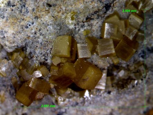 Wulfenita.<br />Mina El Centenillo, Cortijo del Humo, Cerro de las Minas, Albuñuelas, Comarca Valle de Lecrín, Granada, Andalucía, España<br />3´587 x 2´508 mm.<br /> (Autor: Jesus Franquesa Baucells)