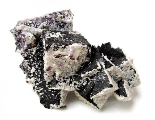 Fluorite, Calcite<br />Denton Mine, Goose Creek Mine group, Harris Creek Sub-District, Hardin County, Illinois, USA<br />Specimen size 13 cm, largest fluorite crystal 3,5 cm<br /> (Author: Tobi)