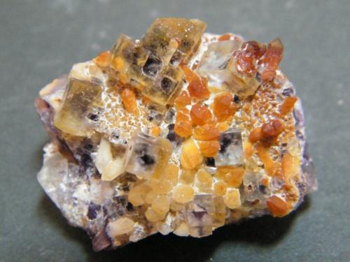 Quartz and Fluorite<br />Kleine Spitzkoppe, Spitzkopje area, Karibib District, Erongo Region, Namibia<br />34mm x 25mm x 19mm<br /> (Author: Heimo Hellwig)