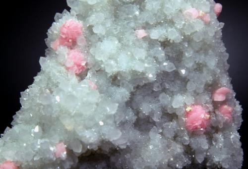 Rhodochrosite on quartz<br />Grizzly Bear Mine, Bear Creek Canyon, Ouray, Ouray District, San Juan Mountains, Ouray County, Colorado, USA<br />2.1 x 4.1 x 5.8 cm<br /> (Author: crosstimber)