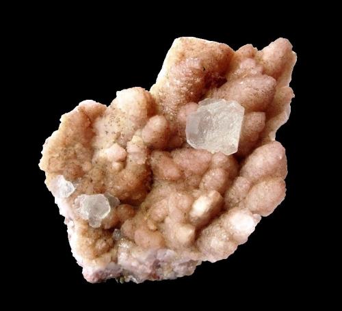 Fluorite on calcite<br />Artenberg Quarry, Haslach im Kinzigtal, Steinach, Ortenaukreis, Freiburg, Baden-Württemberg, Germany<br />Specimen size 5 cm, largest fluorite crystal 1 cm<br /> (Author: Tobi)