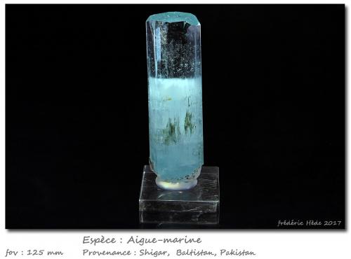 Beryl (variety aquamarine)<br />Shigar Valley, Shigar District, Gilgit-Baltistan (Northern Areas), Pakistan<br />fov 125 mm<br /> (Author: ploum)