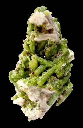 Pyromorphite<br />Mina Heilige Dreifaltigkeit, Zschopau, Erzgebirgskreis, Sajonia/Sachsen, Alemania<br />Specimen size 5 cm, largest pyromorphite crystal 1,5 cm<br /> (Author: Tobi)