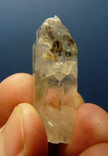 Quartz with Chlorite<br />Villiersdorp, Theewaterskloof, Overberg, Western Cape, South Africa<br />40 x 15 x 12 mm<br /> (Author: Pierre Joubert)