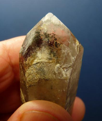 Quartz with Chlorite<br />Villiersdorp, Theewaterskloof, Overberg, Western Cape, South Africa<br />67 x 21 x 18 mm<br /> (Author: Pierre Joubert)