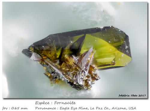 Fornacite<br />Mina Eagle Eye, Grupo Moore Mine, Distrito New Water, Montes New Water, Condado La Paz, Arizona, USA<br />fov 0.65 mm<br /> (Author: ploum)