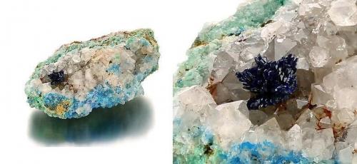 Azurita<br />El Coriellu Mine, El Coriellu, San Cosme de Llerandi, Parres, Comarca del Sueve, Principality of Asturias (Asturias), Spain<br />7x4 cm<br /> (Autor: nimfiara)