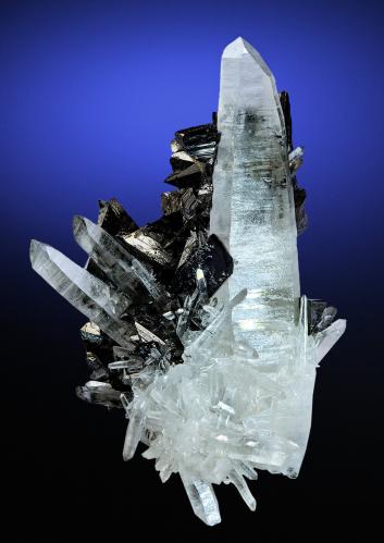 Tetrahedrite, Hübnerite, Quartz<br />Mundo Nuevo mining area, Mundo Nuevo, Huamachuco, Sánchez Carrión Province, La Libertad Department, Peru<br />92 mm x 61 mm<br /> (Author: Carles Millan)