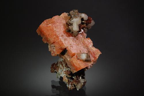 Serandite with Natrolite, Rhodochrosite and Aegirine<br />Mont Saint-Hilaire, La Vallée-du-Richelieu RCM, Montérégie, Québec, Canada<br />6.0 x 6.6 cm<br /> (Author: crosstimber)